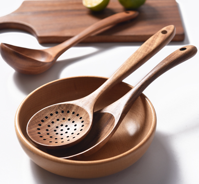 7Pce Teak Wood Kitchen Utensils